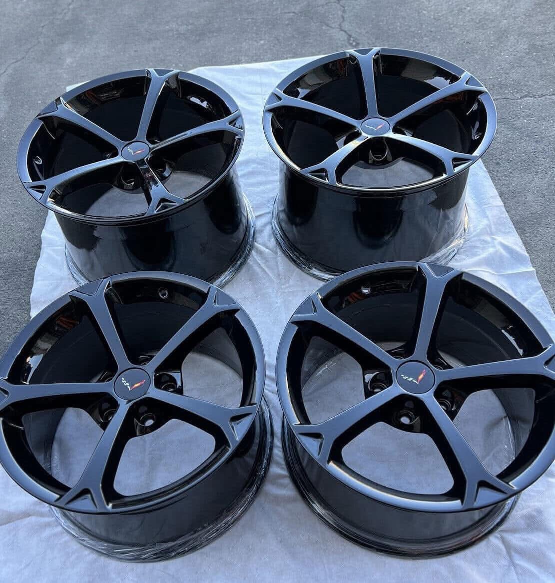 GM OEM Corvette C6/7 Grandsport Grand Sport Z06 ZO6 Black 3LT Wheels Rims 18/1 - Image 4